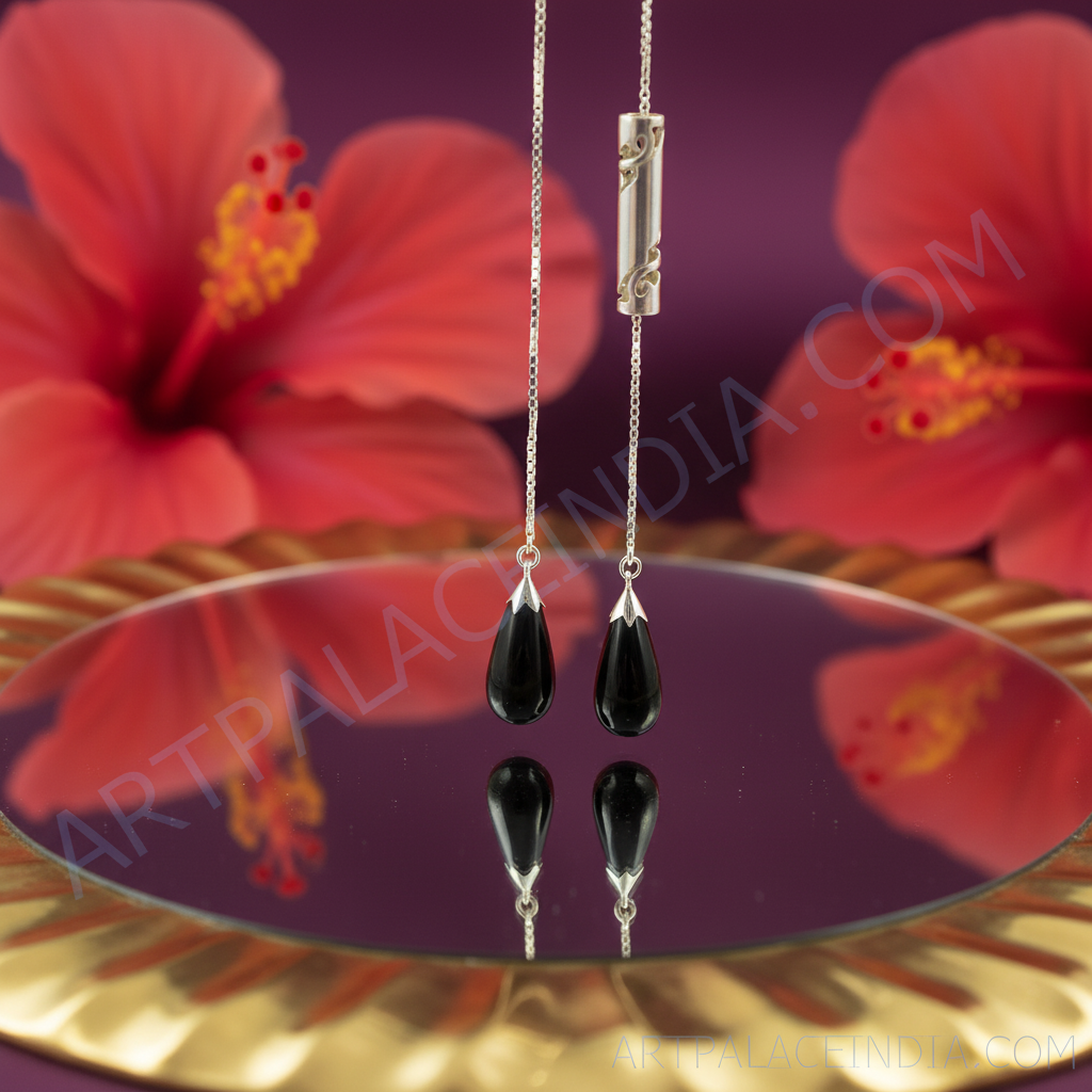 925 Silver Onyx Drop Pendant Necklace for Women | Gift Jewelry