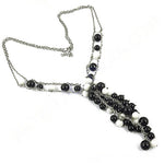 Load image into Gallery viewer, Silver Black &amp; White Bead Necklace for Women | Fashion Jewelry
