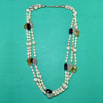 Load image into Gallery viewer, Multi-Strand Pearl Necklace with Gemstones | Women's Jewelry Gift
