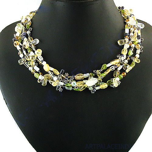 Multi-Strand Gemstone Necklace for Women | Statement Jewelry