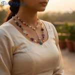 Load image into Gallery viewer, Gemstone Beaded Necklace | Colorful Semi-Precious Stone Necklace
