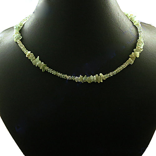 Green Peridot Chip Necklace for Women | Gemstone Jewelry