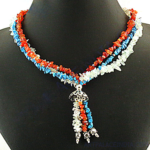 Multi-Stone Beaded Necklace for Women | Colorful Gemstone Jewelry