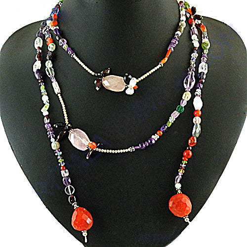 Multi-Gemstone Beaded Necklace for Women | Colorful Statement