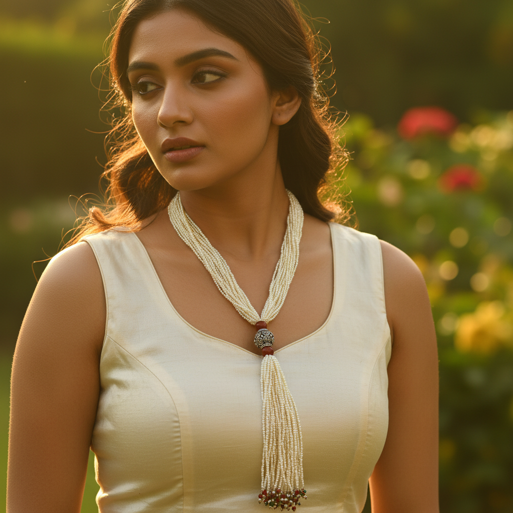 Beaded Seed Necklace with Silver Accents | Women's Fashion Jewelry