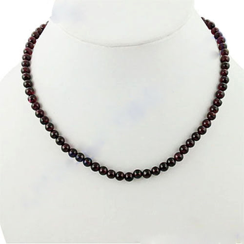 Garnet Bead Necklace | Red Gemstone Jewelry for Women