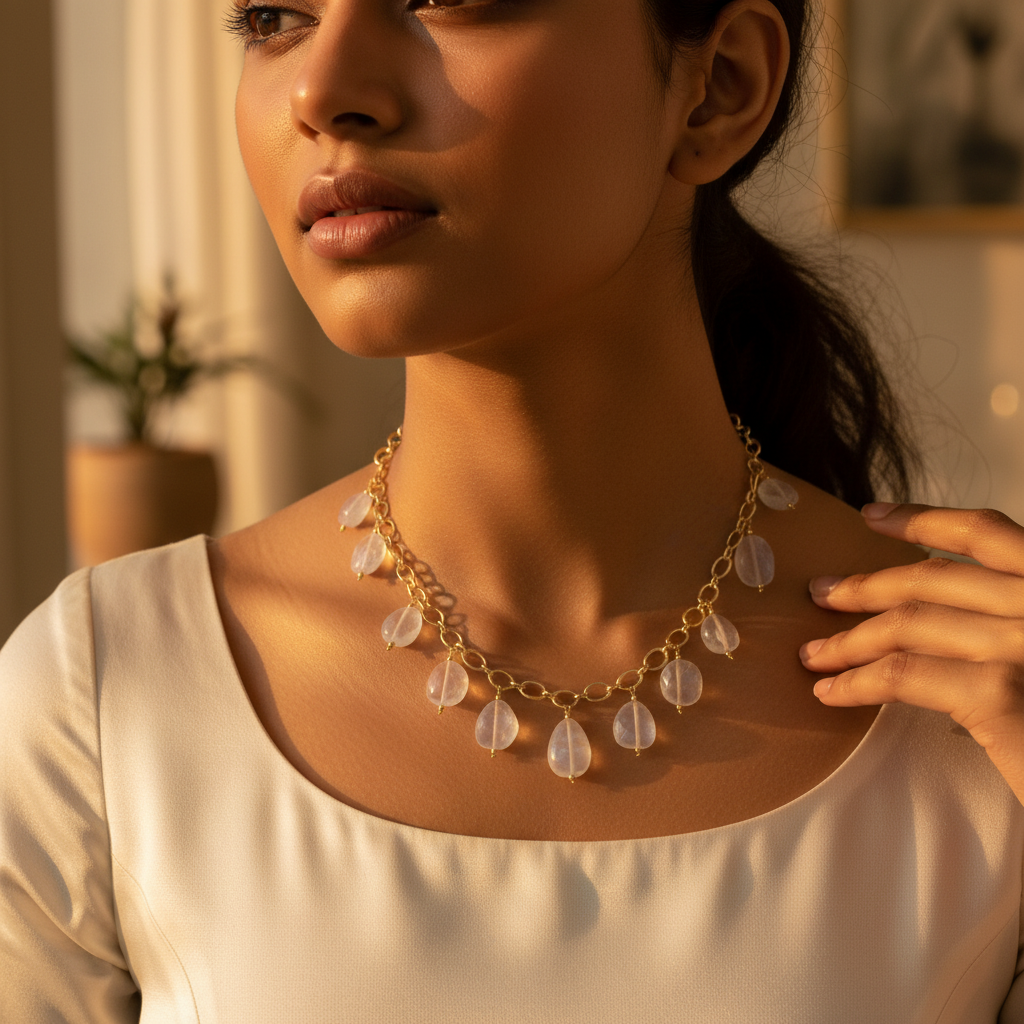 Silver Moonstone Dangle Necklace | Women's Jewelry | Gift