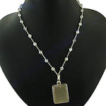 Load image into Gallery viewer, Silver Beaded Necklace with Square Pendant | Women's Gift
