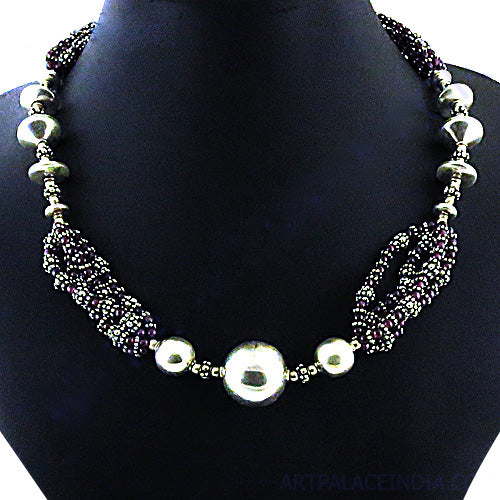 Beaded Silver Necklace | Fashion Jewelry | For Women