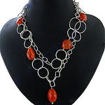 Load image into Gallery viewer, Silver Carnelian Gemstone Necklace for Women | Statement Jewelry
