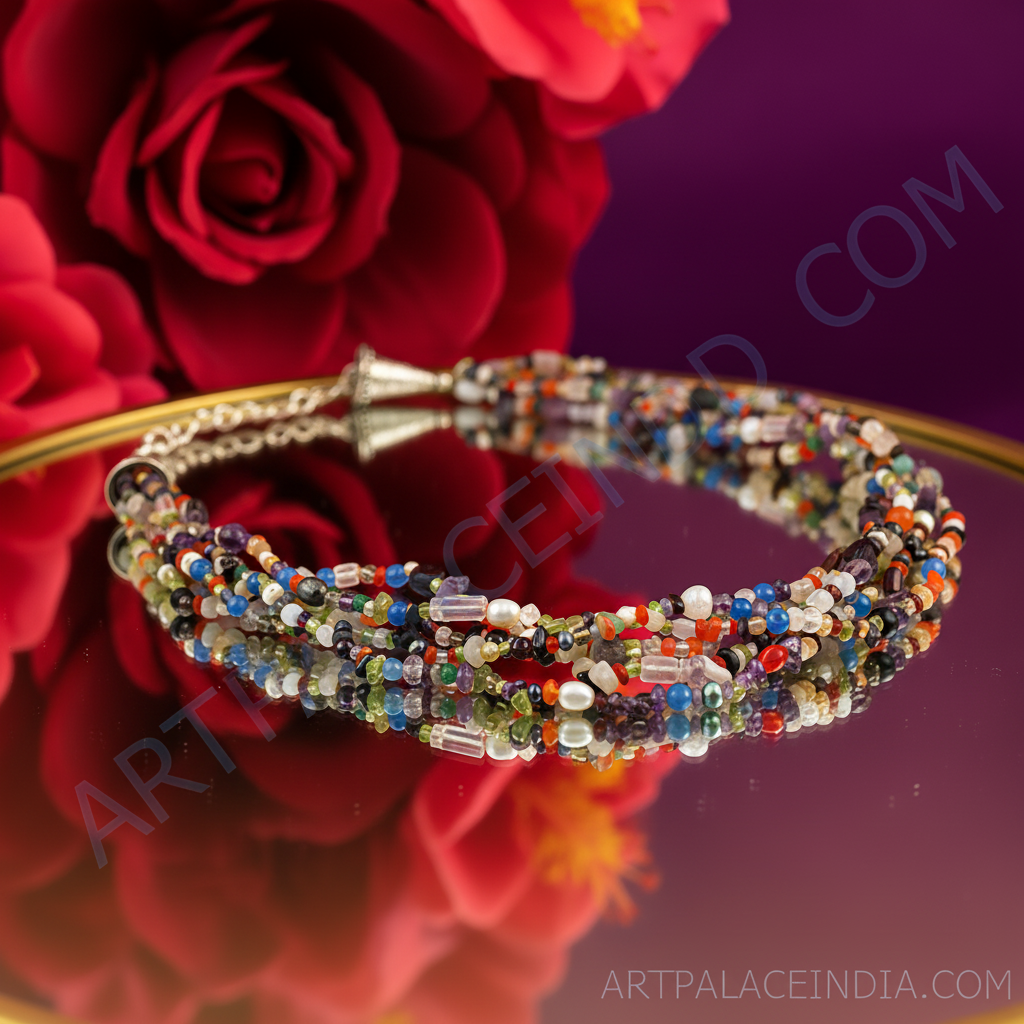 Multi gemstone beaded necklace for women | colorful gemstone jewelry