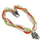 Load image into Gallery viewer, Multi-Gemstone Beaded Necklace | Sterling Silver Pendant for Women
