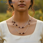 Load image into Gallery viewer, 925 Silver Garnet Bead Necklace for Women | Gemstone Jewelry
