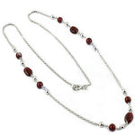 Load image into Gallery viewer, 925 Silver Garnet Bead Necklace for Women | Gemstone Jewelry
