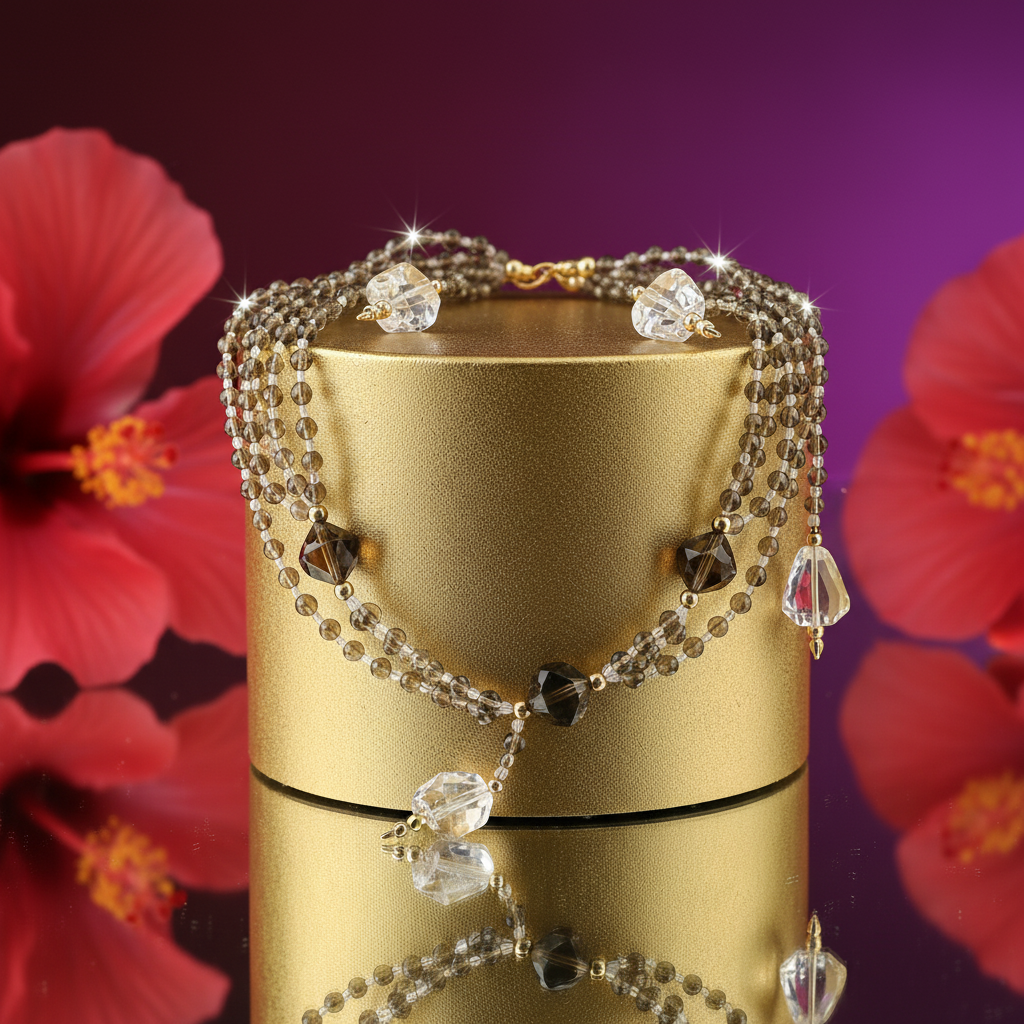 Smoky Quartz Bead Necklace | Women's Semi-Precious Stone Jewelry