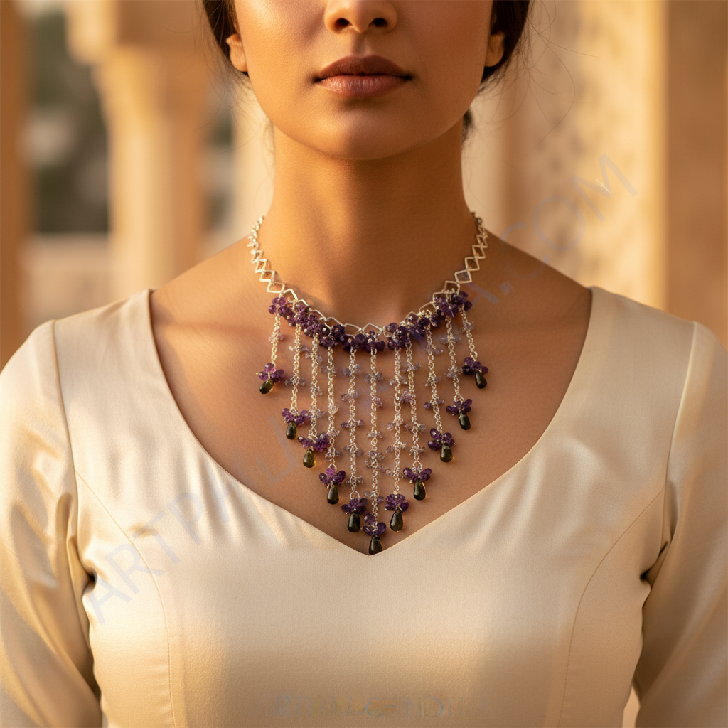 Amethyst waterfall necklace | sterling silver | women's jewelry