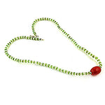 Load image into Gallery viewer, Green Beaded Necklace with Red Gemstone | Women's Jewelry Gift
