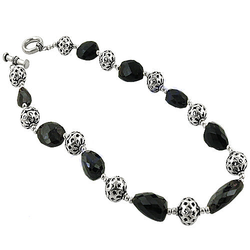 925 Silver Black Onyx Bead Bracelet for Women | Gift Jewelry
