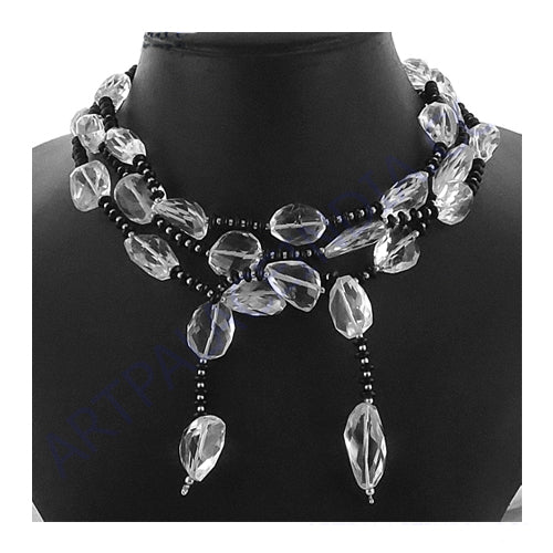 Clear Crystal Bead Necklace | Statement Jewelry for Women