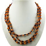 Load image into Gallery viewer, Multi-Strand Amber &amp; Garnet Bead Necklace | Women's Jewelry
