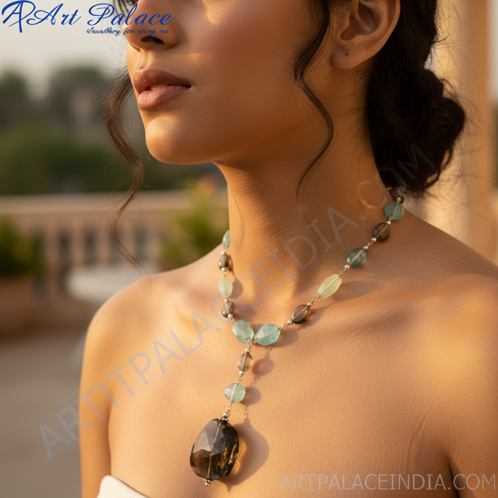 Smoky Quartz & Gemstone Necklace | Sterling Silver | Women's Gift