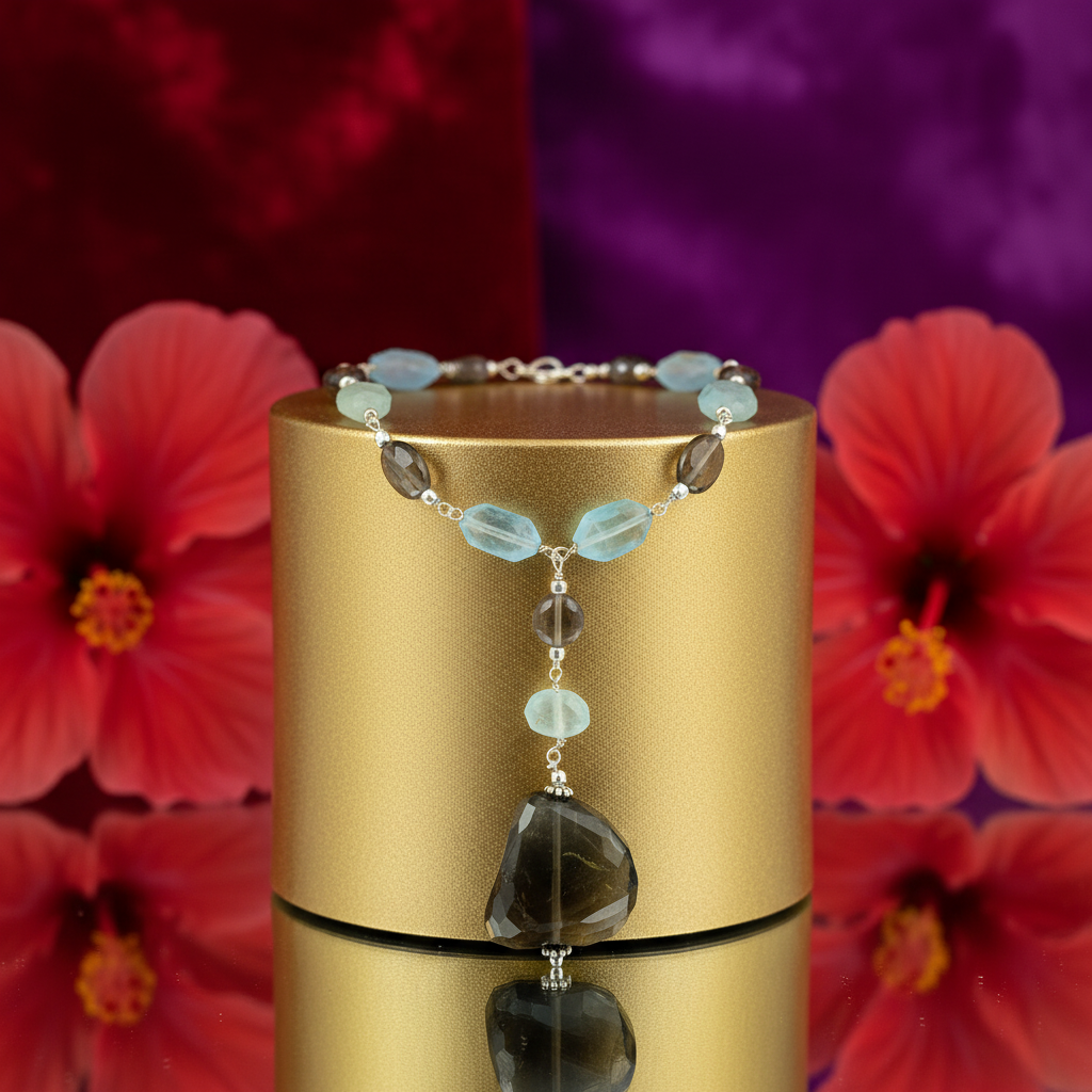 Smoky Quartz & Gemstone Necklace | Sterling Silver | Women's Gift