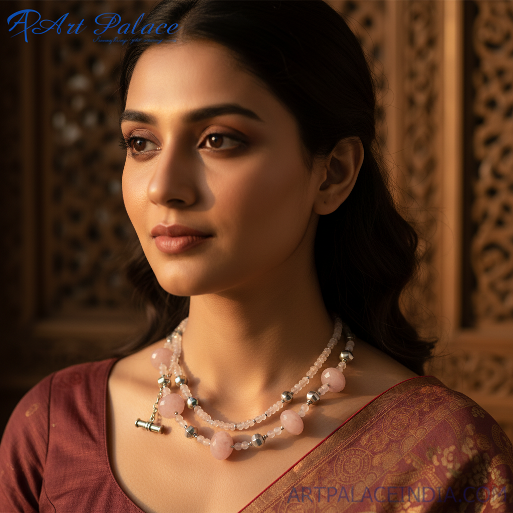 Rose Quartz Beaded Necklace | Gemstone Jewelry for Women