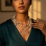 Load image into Gallery viewer, Pearl Layered Necklace with Floral Accents | Women&#39;s Fashion
