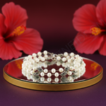 Load image into Gallery viewer, Pearl Layered Necklace with Floral Accents | Women&#39;s Fashion
