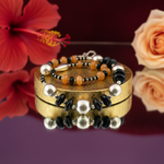 Load image into Gallery viewer, Orange &amp; Black Gemstone Necklace | Sterling Silver | Women&#39;s Jewelry
