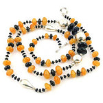 Load image into Gallery viewer, Orange &amp; Black Gemstone Necklace | Sterling Silver | Women's Jewelry
