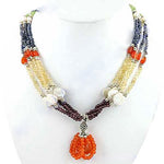 Load image into Gallery viewer, Multi-Strand Gemstone Necklace for Women | Statement Jewelry
