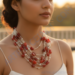 Load image into Gallery viewer, Red Stone Beaded Necklace | Statement Necklace | Women&#39;s Jewelry

