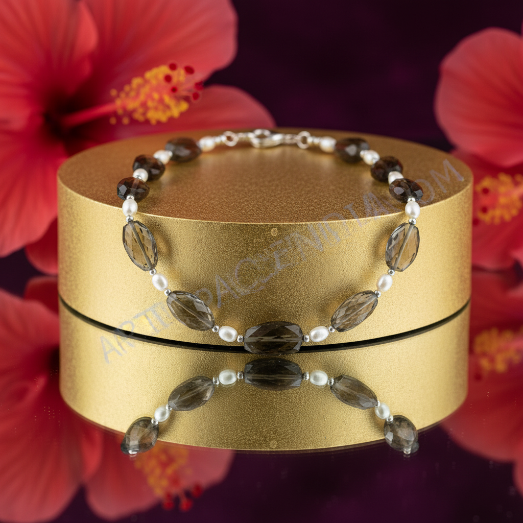 Smoky Quartz & Pearl Necklace | Women's Beaded Jewelry