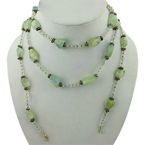 Green Gemstone Bead Necklace | Layered Jewelry for Women