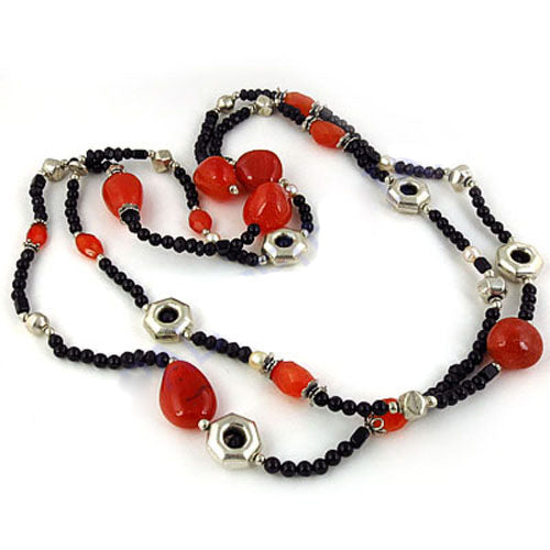 Beaded Red Coral Necklace for Women | Fashion Jewelry Gift
