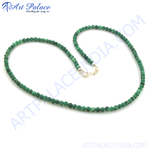Load image into Gallery viewer, Malachite bead necklace with green beads and a silver clasp, perfect for daily wear.
