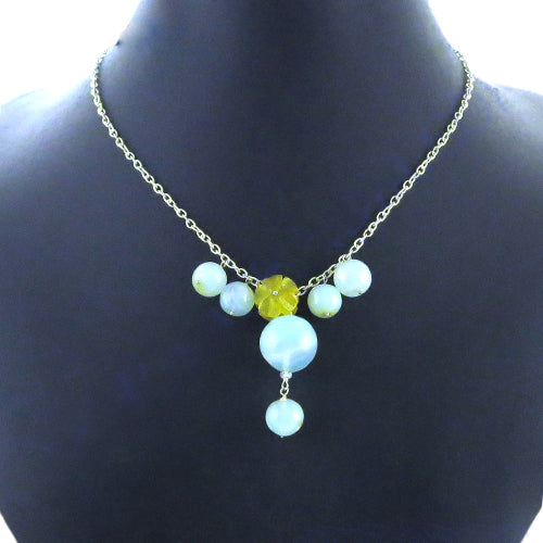 Silver Beaded Gemstone Necklace for Women | Fashion Jewelry