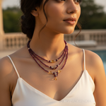Load image into Gallery viewer, Garnet Bead Layered Necklace | Women&#39;s Jewelry | Gift
