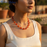 Load image into Gallery viewer, Orange Gemstone Bead Necklace | Women&#39;s Fashion Jewelry
