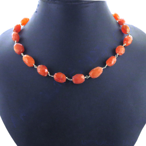 Orange Gemstone Bead Necklace | Women's Fashion Jewelry
