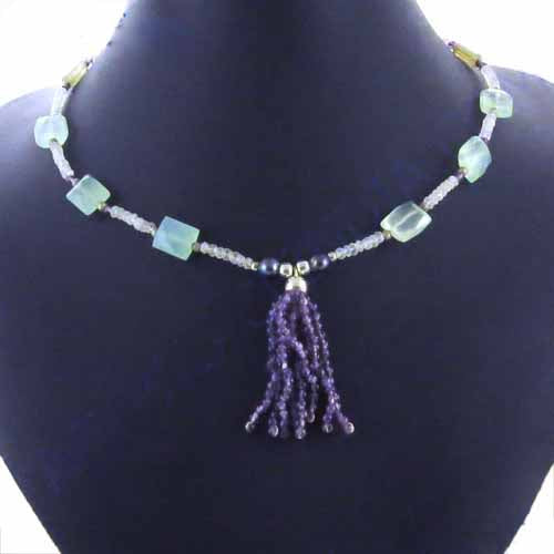 Gemstone Tassel Necklace | Artisan Jewelry for Women | Gift