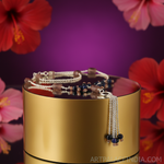 Load image into Gallery viewer, Silver Beaded Tassel Necklace with Gemstone Beads | Women&#39;s Jewelry
