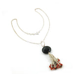 Load image into Gallery viewer, 925 Silver Onyx &amp; Gemstone Tassel Necklace | Women's Fashion Jewelry
