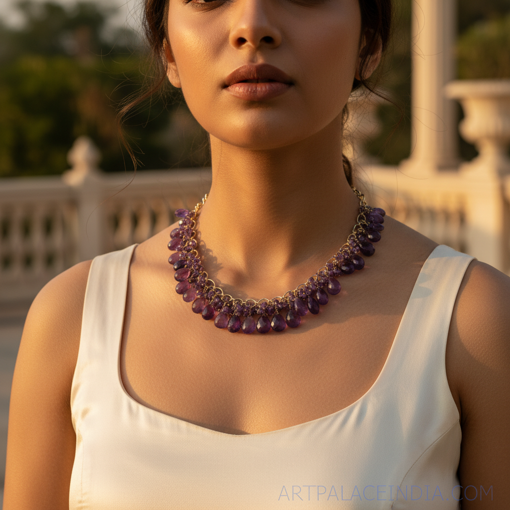 Amethyst Gemstone Dangle Necklace | Women's Jewelry | Gift