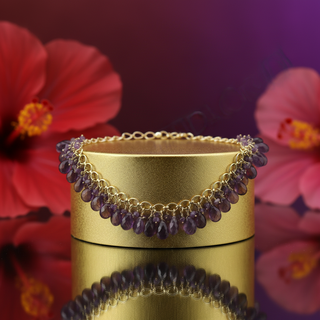 Amethyst Gemstone Dangle Necklace | Women's Jewelry | Gift