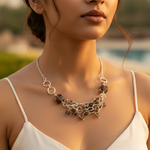 Load image into Gallery viewer, Smoky Quartz Cluster Silver Necklace for Women | Gift Jewelry
