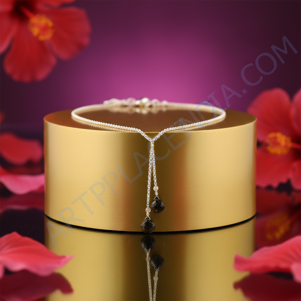 925 Silver Smoky Quartz Y-Necklace for Women | Daily Wear