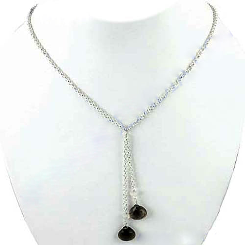 925 Silver Smoky Quartz Y-Necklace for Women | Daily Wear