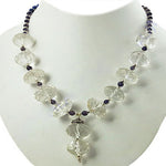 Load image into Gallery viewer, Quartz &amp; Iolite Bead Necklace | Statement Jewelry for Women
